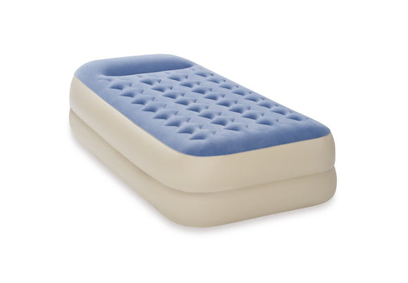 Intex Dura-Beam Standard Raised Pillow Rest Airbed Mattress, Blue, 18