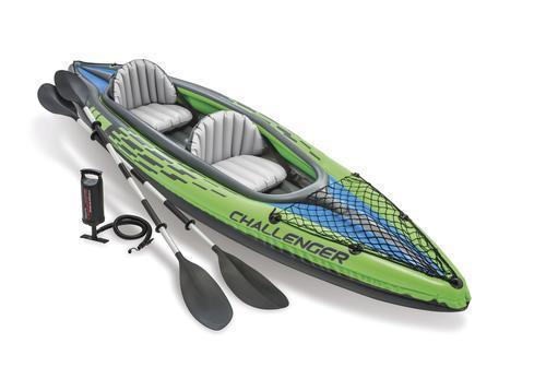 Intex Challenger K2 Inflatable Kayak with Oars and Hand Pump
