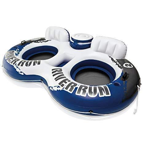 Intex River Run Blue White Plastic Inflatable Float for Two